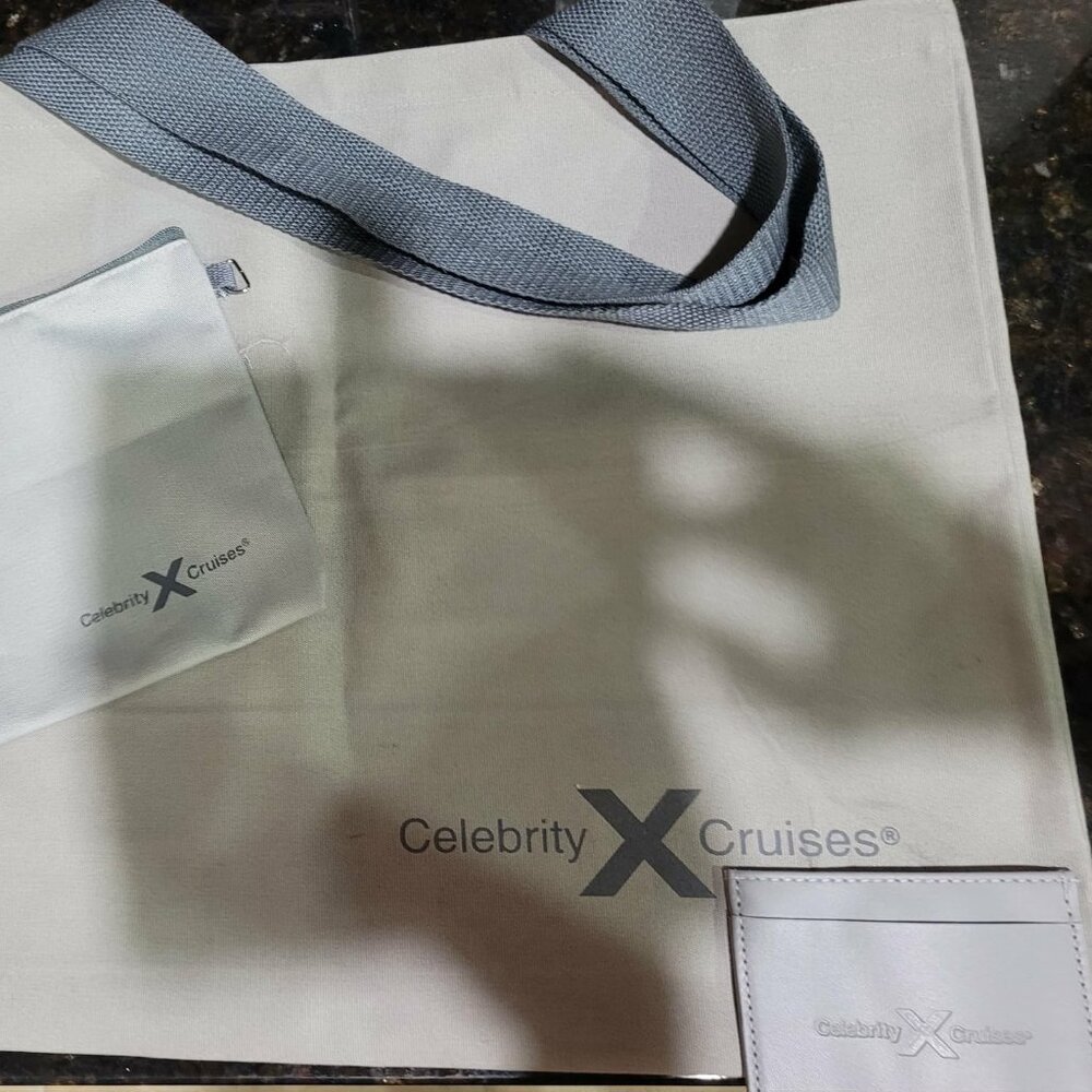 New Never Used Celebrity Tote with Leather stitched Card Holder